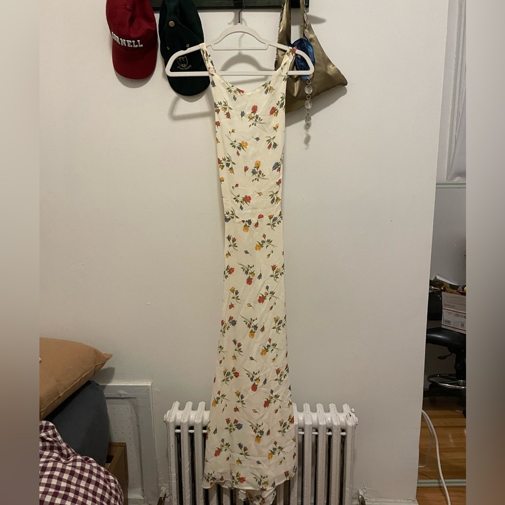 Reformation white maxi floral dress